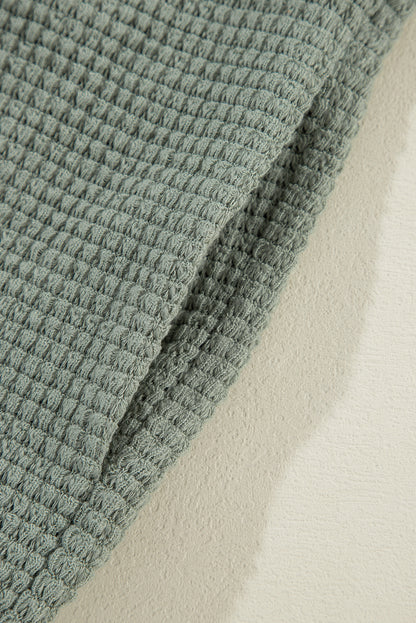 Laurel Green – Strickjacke mit offener Vorderseite und Waffelstrick