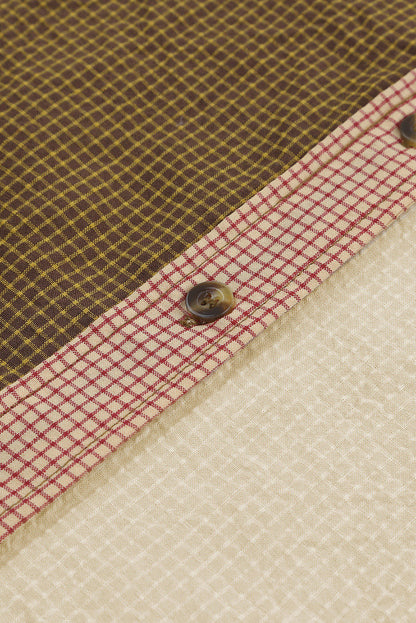 Plaid Color Block Long Sleeve Shirt