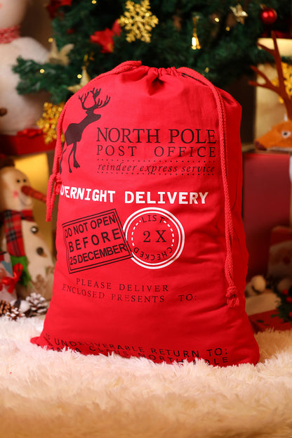 Feurig rote Weihnachts-Geschenktüte mit Kordelzug