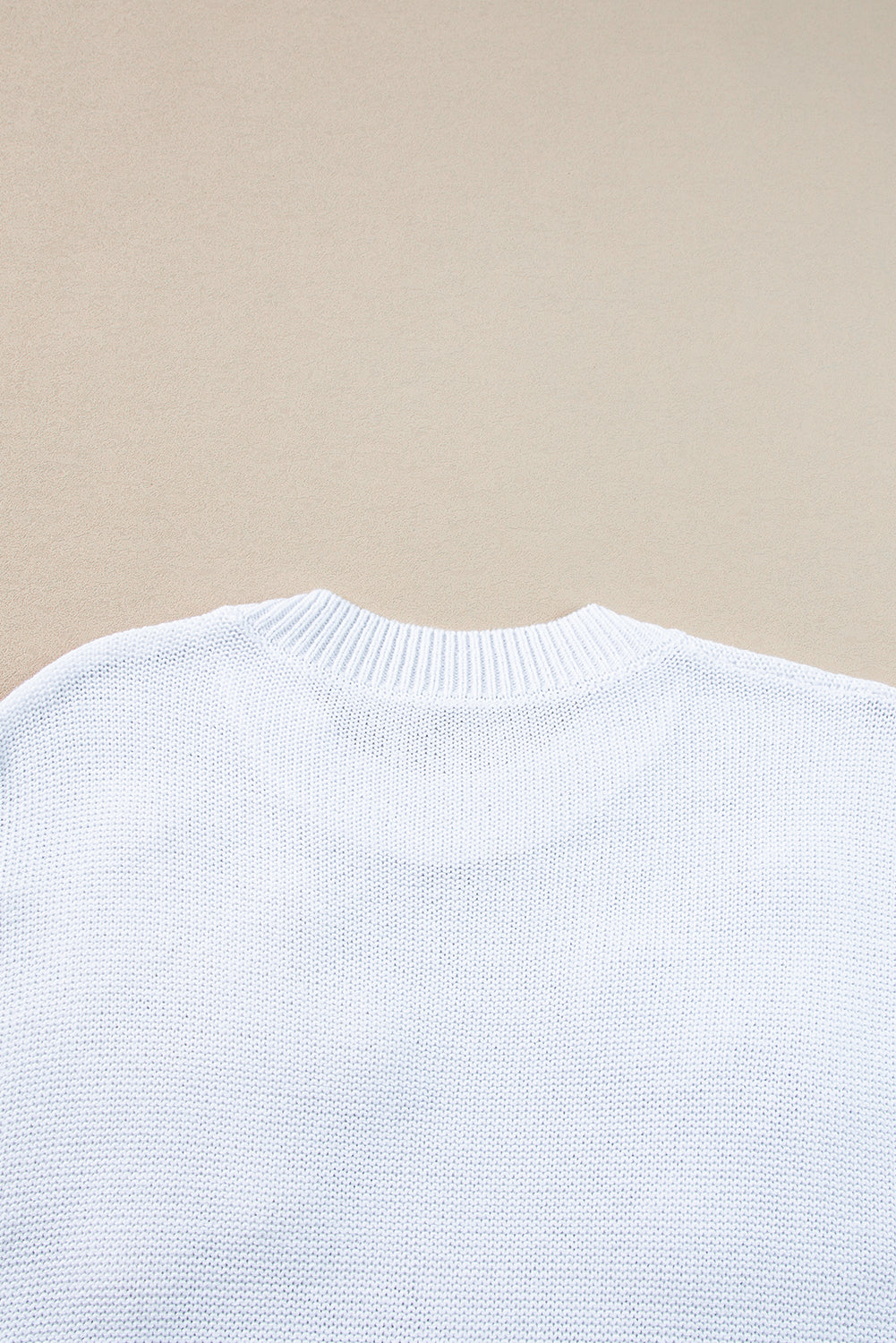 Weiße, mehrfarbige, kurzärmlige Pullover mit Häkelblumenmuster