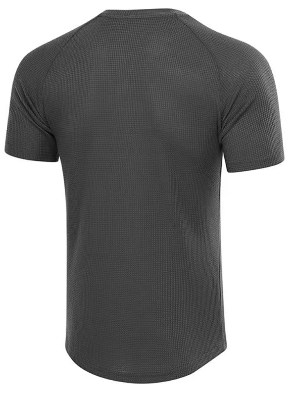 Men's Short Sleeve T-Shirt Muscle Fitted T Shirt Gym Workout Athletic Tee
