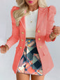Printed princess sleeve commuter slim skirt suit New style