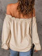 One-neck chiffon shirt solide farbe pullover sexy off-die-schulter top 