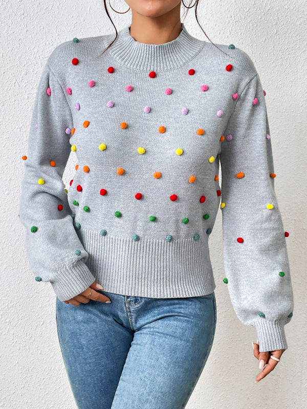 Women's Color Beaded Women's Knitwear Women's Fashion Sweater