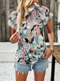 Neue modische Damen-Freizeit-Kurzarm-Tops mit Print 