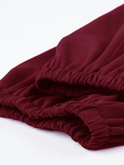 Women's Elegant Solid Color Square Neck Long Sleeve Dress