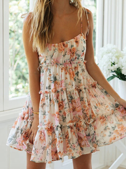 Neues sexy Strapskleid im Resort-Stil mit Aufdruck 