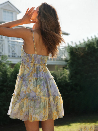 Neues sexy Strapskleid im Resort-Stil mit Aufdruck 