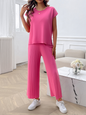 Lässiges, einfarbiges Pullover-Set für Damen 