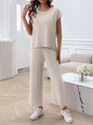 Lässiges, einfarbiges Pullover-Set für Damen 