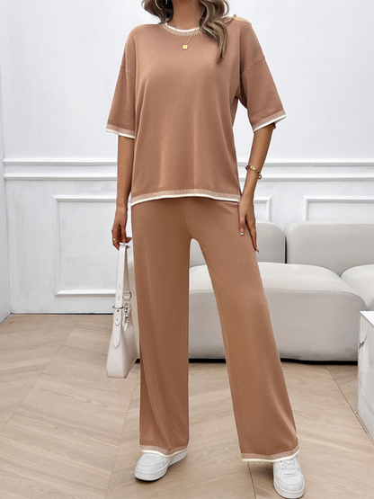 Neuer lässiger Pullover- und Hosenanzug für Frühling und Sommer 