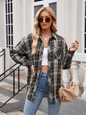 Women's casual fashion hot girl loose plaid shirt