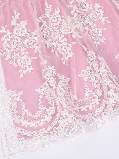 Deutsches Münchner Oktoberfest-Bierrock aus rosa Spitze, Cosplay-Bühnenkostüm 