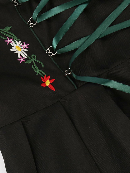 Deutsches Münchner Oktoberfest-Bierrock mit Stickerei und Schnürung, Cosplay-Bühnenkostüm 