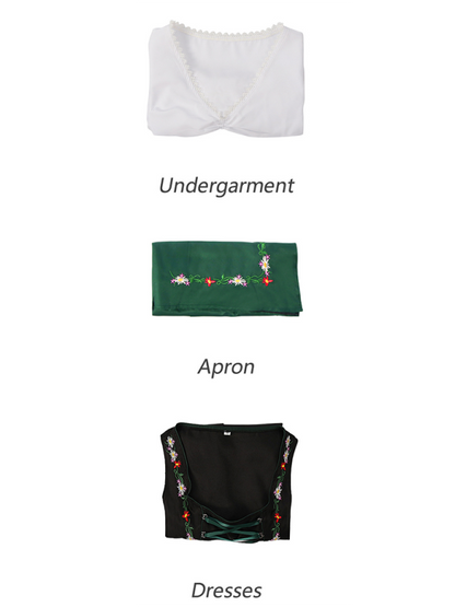 Deutsches Münchner Oktoberfest-Bierrock mit Stickerei und Schnürung, Cosplay-Bühnenkostüm 