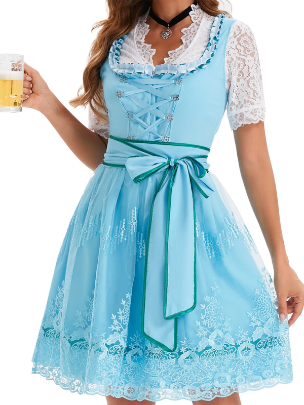 Deutsche München Oktoberfest Kleidung Damen Bedrucktes Bier Kleidung Kleid 