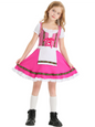 Kinderkleidung Deutscher traditioneller Bierfestanzug schwarz-rosa karierter Aufdruck ethnische Performance-Kleidung 