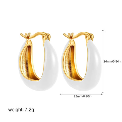 1 Pair Classical Retro U Shape Enamel Copper Earrings