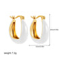 1 Pair Classical Retro U Shape Enamel Copper Earrings