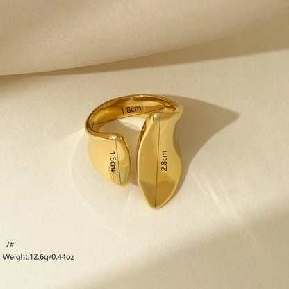 Jewelry IG Style Simple Style Commute Geometric 304 Stainless Steel 14K Gold Plated Polishing Open Rings