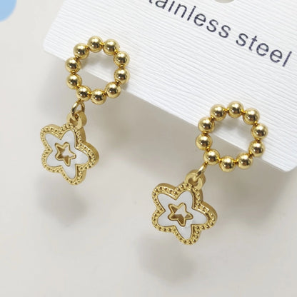 1 Pair IG Style Sweet Commute Pentagram Heart Shape 304 Stainless Steel 18K Gold Plated Drop Earrings