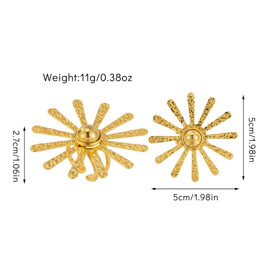 Simple Style Geometric Titanium Steel Open Rings In Bulk