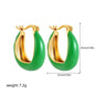 1 Pair Classical Retro U Shape Enamel Copper Earrings
