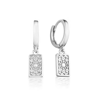 1 Pair Retro Star Moon Flower Copper Drop Earrings