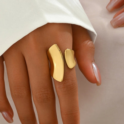 Jewelry IG Style Simple Style Commute Geometric 304 Stainless Steel 14K Gold Plated Polishing Open Rings