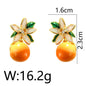 1 Piece Cute Hip-Hop Commute Pumpkin Floral Plating Copper Zircon 18K Gold Plated Drop Earrings